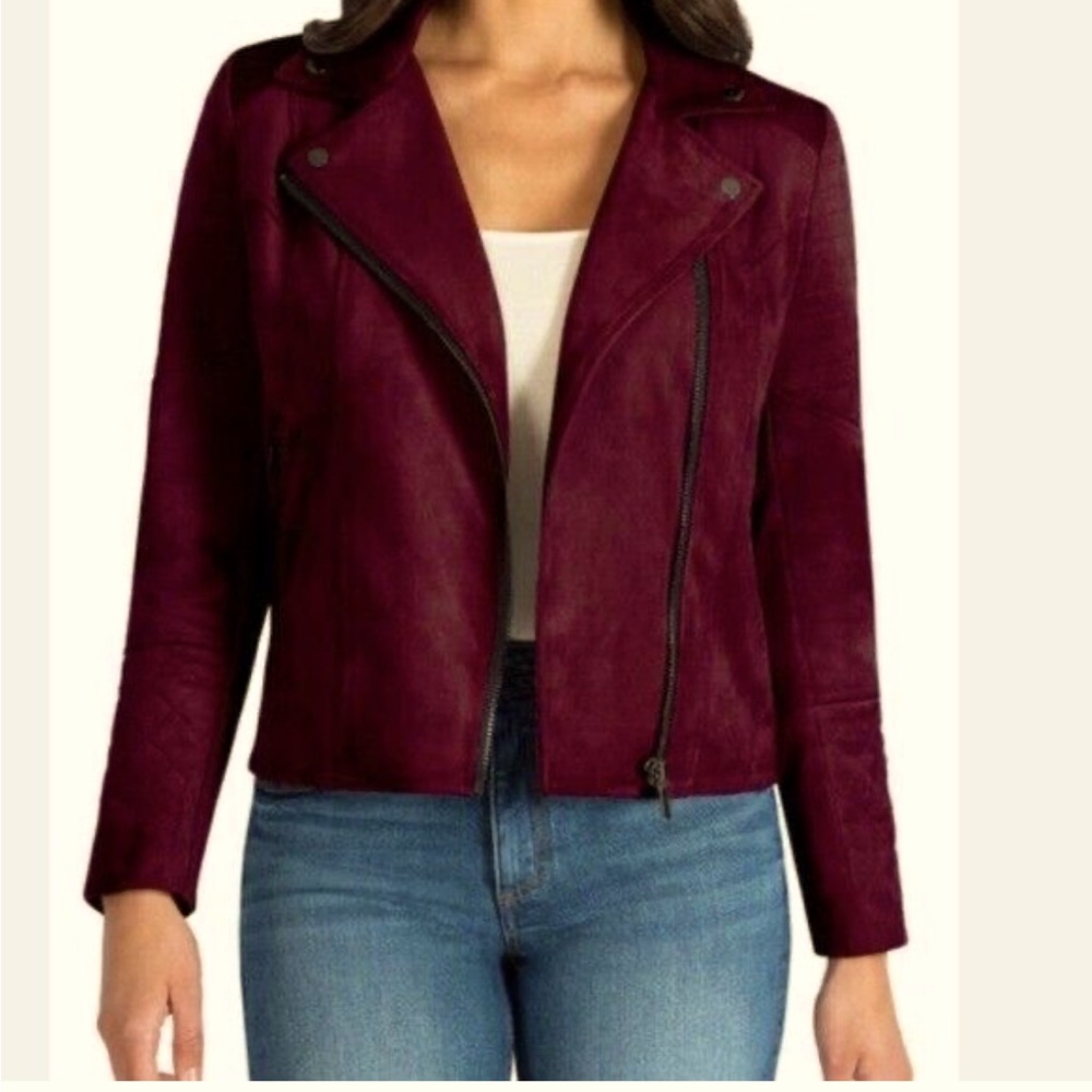 KUT FROM THE CLOTH | Jacket | Quilted Panel Faux Suede Moto  Jacket | Small